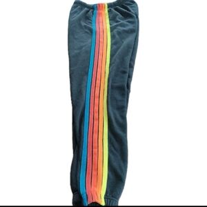 Aviator Nation 5 Stripe Drawstring Sweatpants Size S Women’s Charcoal Joggers":"